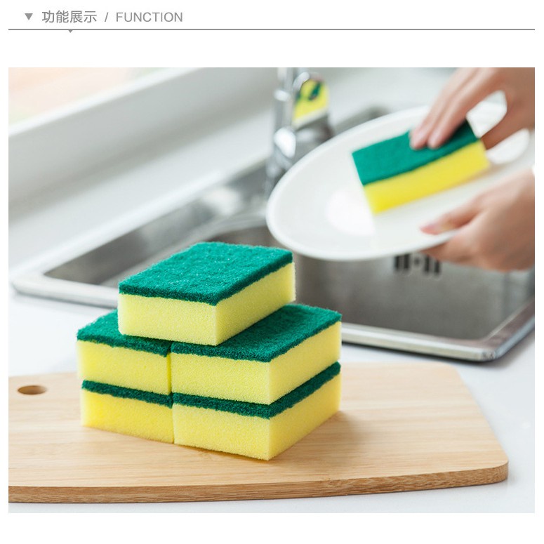 Dishwashing Sponge for Kitchen, Dual Sided Scrub Sponge Heavy Duty, Non