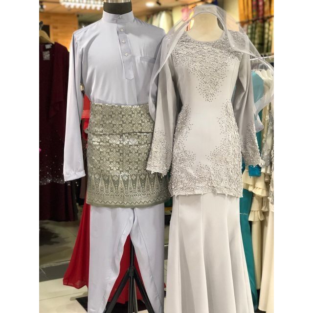 baju nikah silver