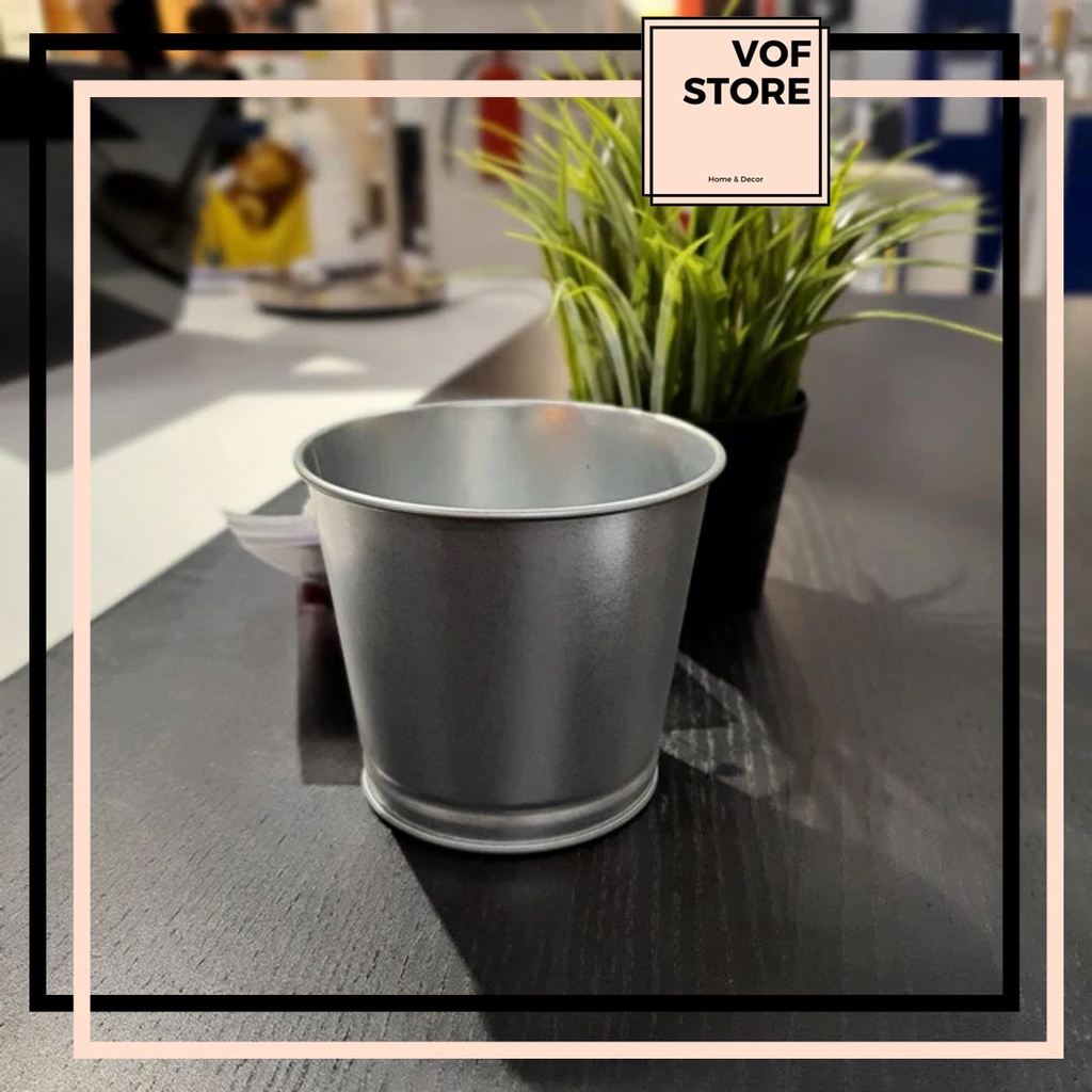 IKEA PLANT POT BINTJE PLANT POT GALVANISHED 9CM SMALL POT DECORATION