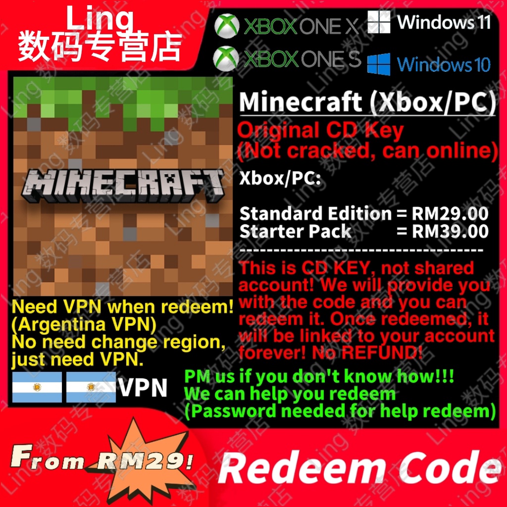[READY STOCK] Minecraft Xbox PC Mac JAVA Edition | Original Game | Mac ...