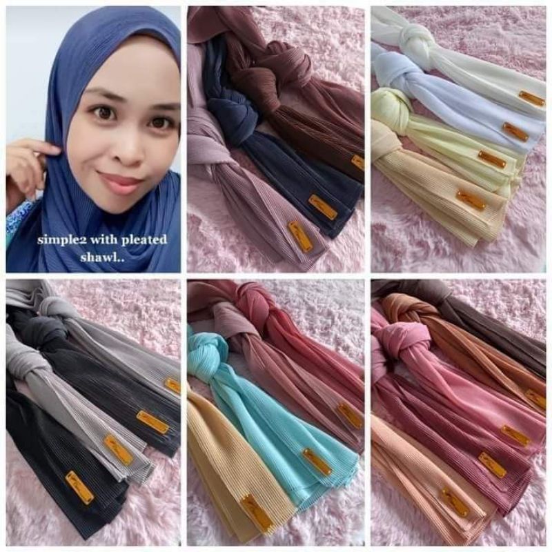 aisyah exclusive pleated shawl