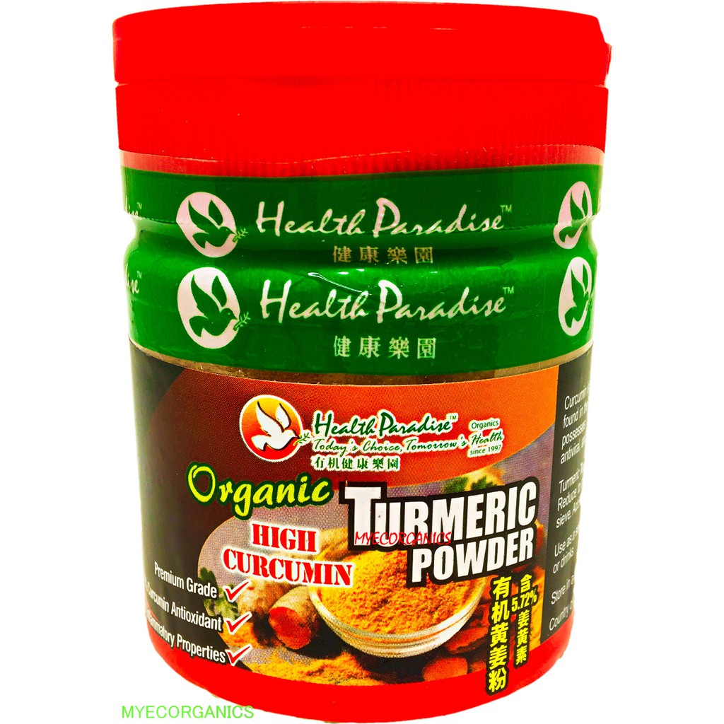Health Paradise Organic Turmeric Powder (High Curcumin), 100G | Shopee ...