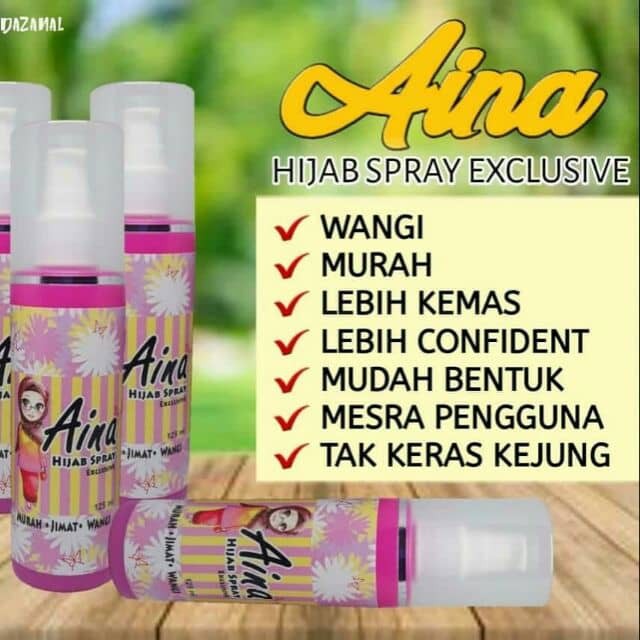 Spray Pengeras Tudung Aina Hijab Spray 125ml