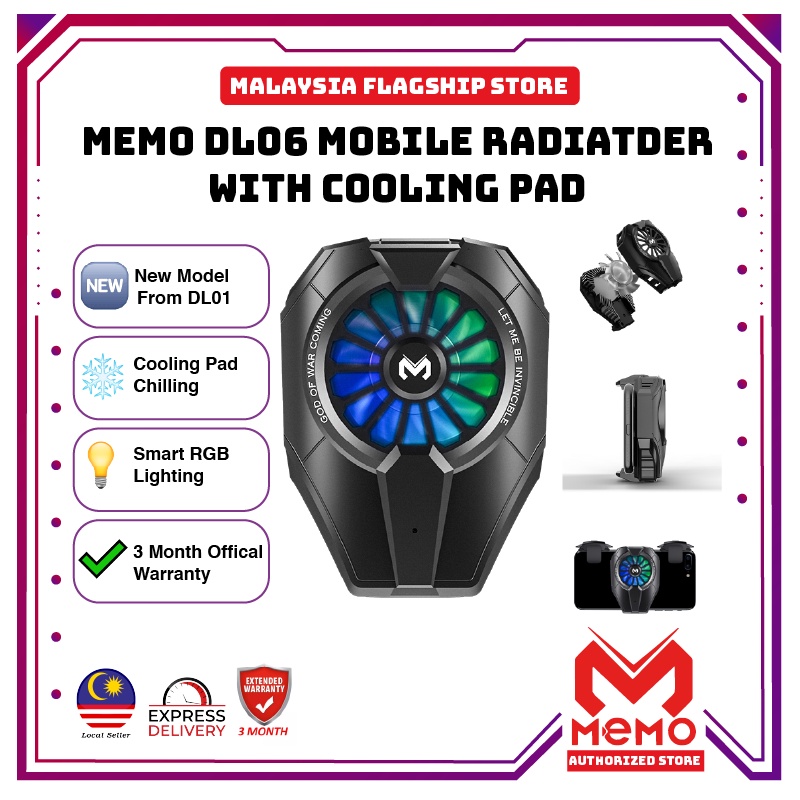 ORIGINAL MEMO DL06 Mobile Phone Radiator FPS Gaming With Cooling Fan Gaming Cooler Pad