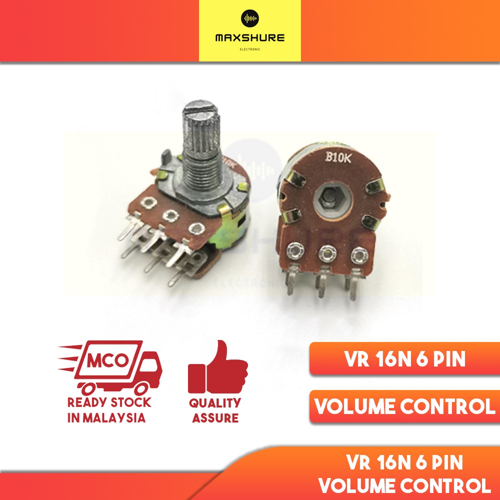 [MaxShure] 6 Pin 2 Lane Volume Control Potentiometer / Variable