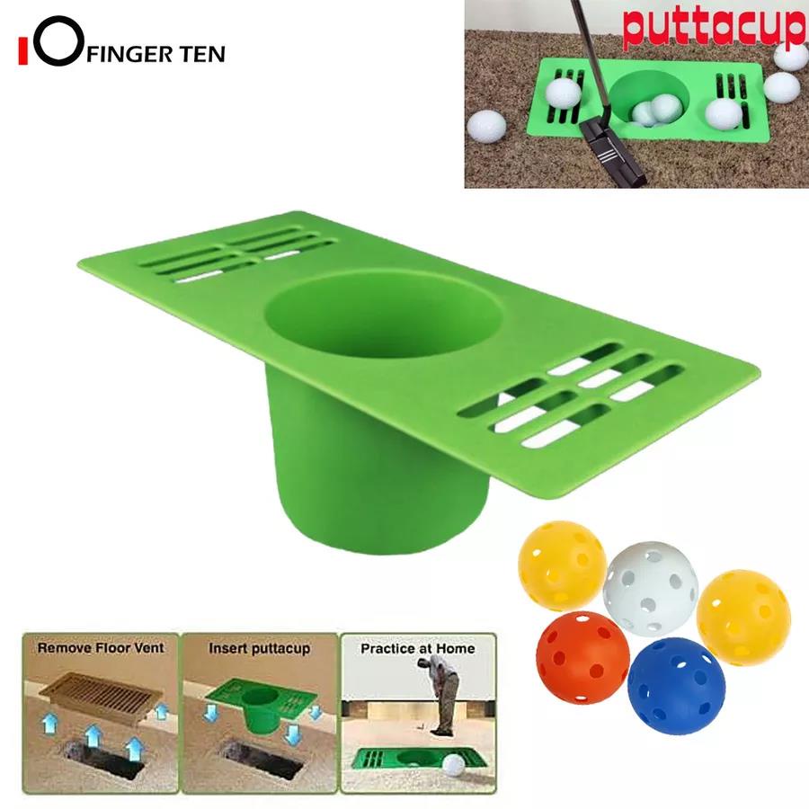 Indoor Golf Putting Cup Practice Hole with 5 Plastic Balls Embedded