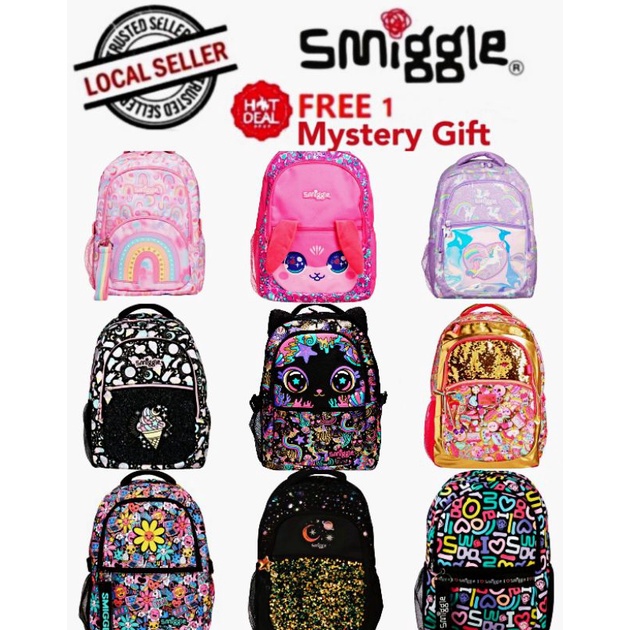 SMIGGLE School Bag, Original Smiggle Backpack 🔥FREE Gift🔥 [READY STOCKS