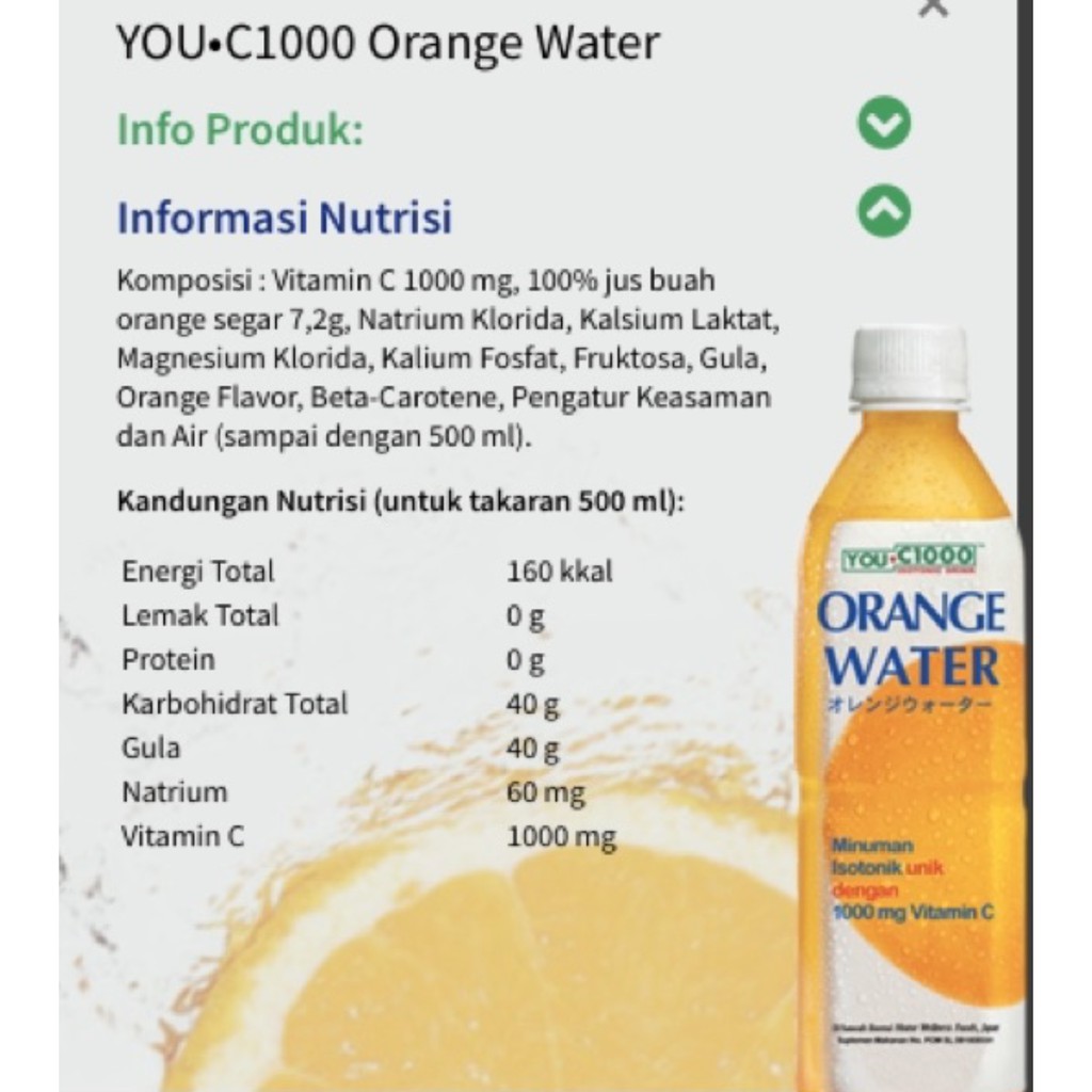 Youc1000 Orange Water 500ml Btl Shopee Malaysia