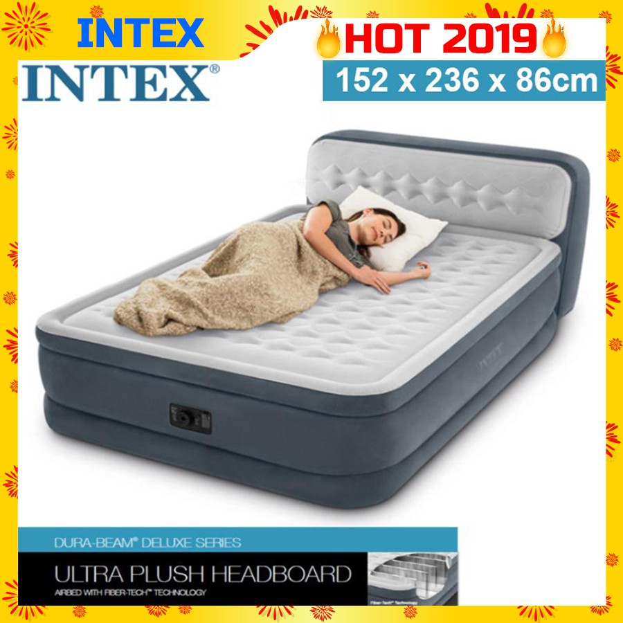 INTEX 64448 1.52M Inflatable DuraBeam Fibertech Air Bed With Build In