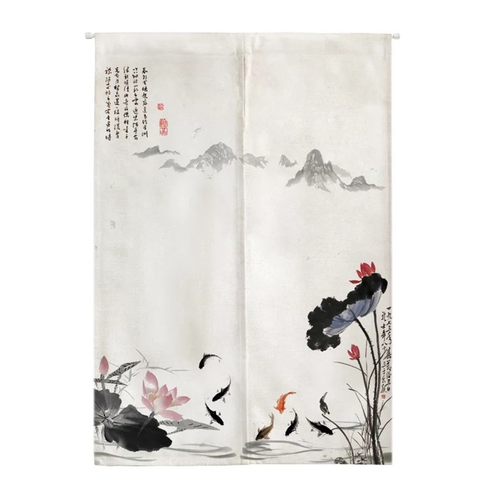 Linen Tapestry Door Curtain Japanese Noren Doorway Curtain With