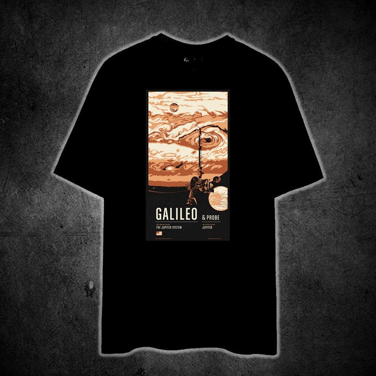 GALILEO AND PROBE (SPACE VINTAGE TRAVEL) Printed t shirt unisex 100% cotton