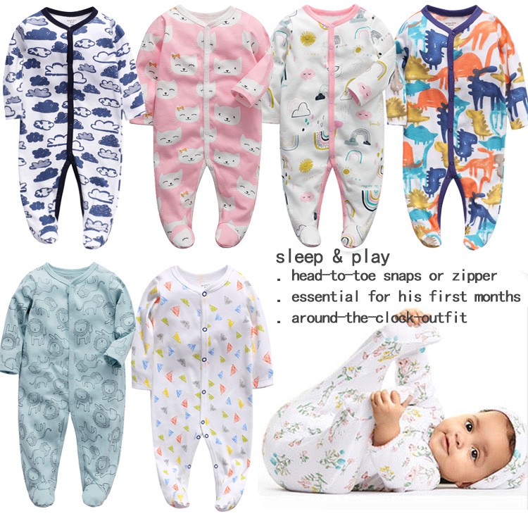 Newborn Baby Romper Baby Clothing Boy girls Jumpsuit Sleepwear Cotton