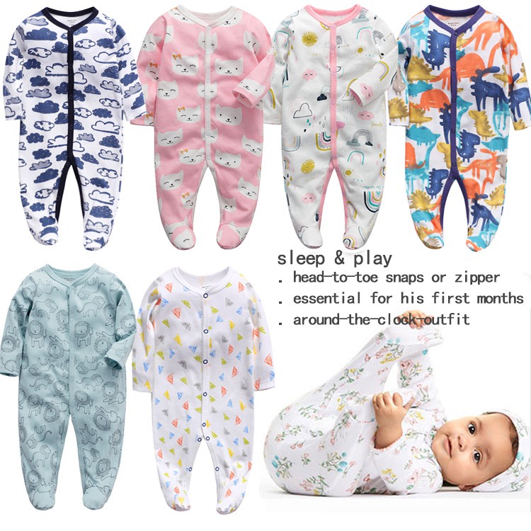 Newborn Baby Romper Baby Clothing Boy girls Jumpsuit Sleepwear Cotton ...