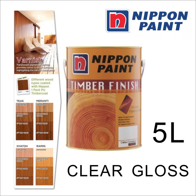 5L CLEAR GLOSS WOOD TIMBER FINISH INTERIOR AND EXTERIOR VARNISH PAINT