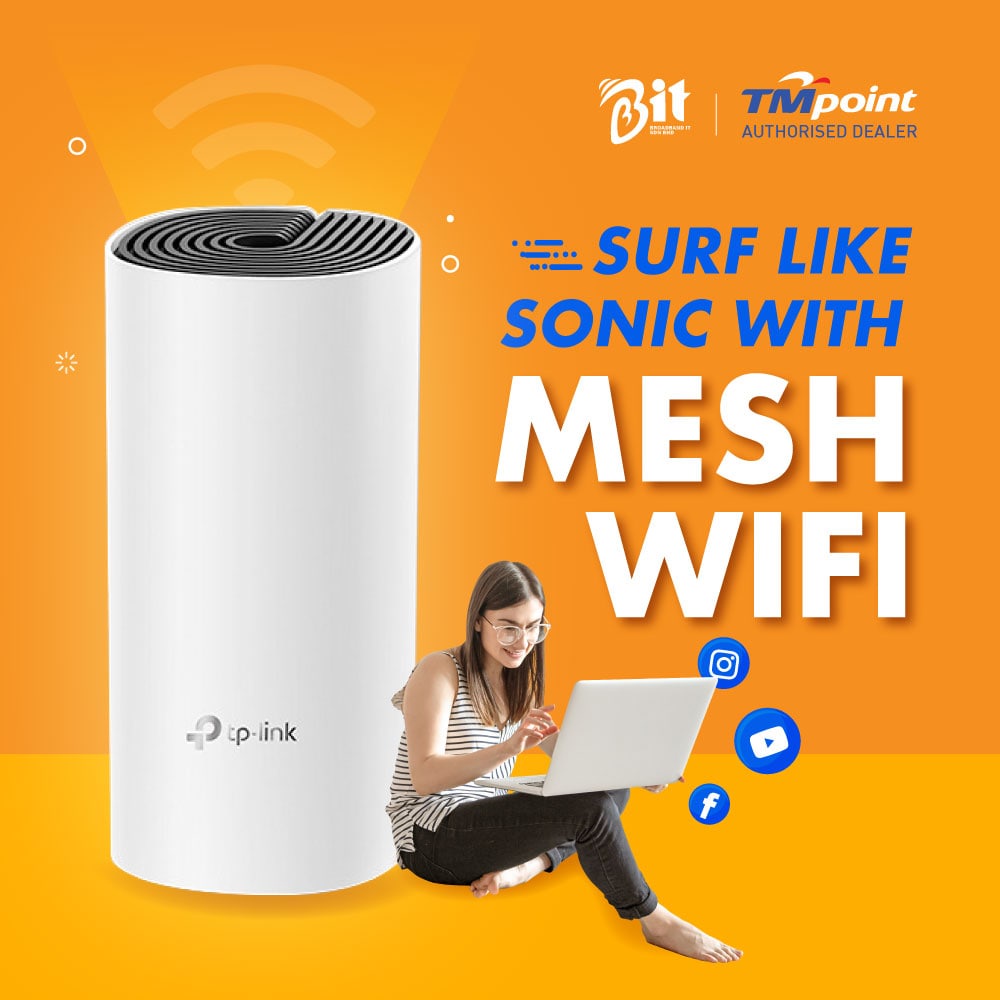 TPLINK Deco Mesh WiFi HC4 Gigabit Router System Support UniFi, Maxis