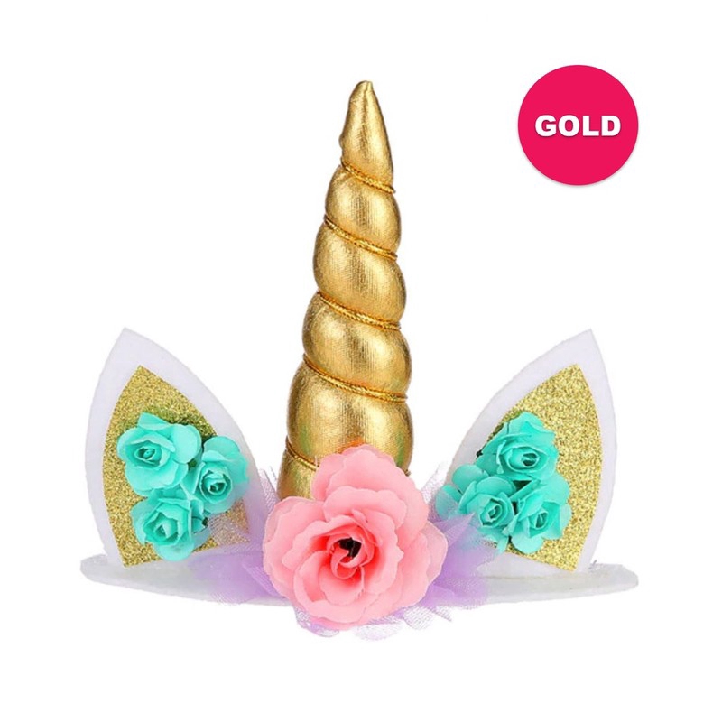 unicorn horns cake topper birthday cake ornaments plugin party supply lovely shopee malaysia