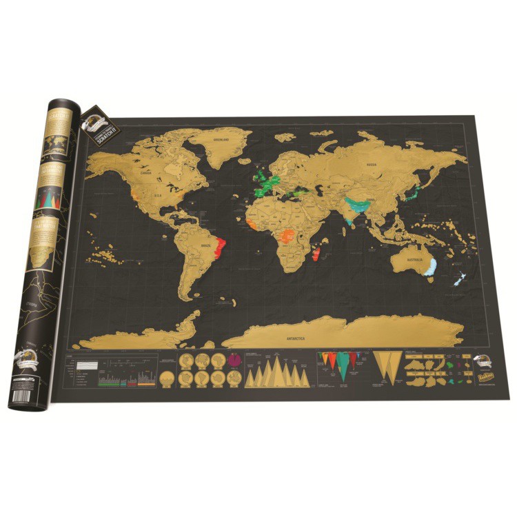 Scratch Off Large Deluxe World Map Personalized Travel Wall Map