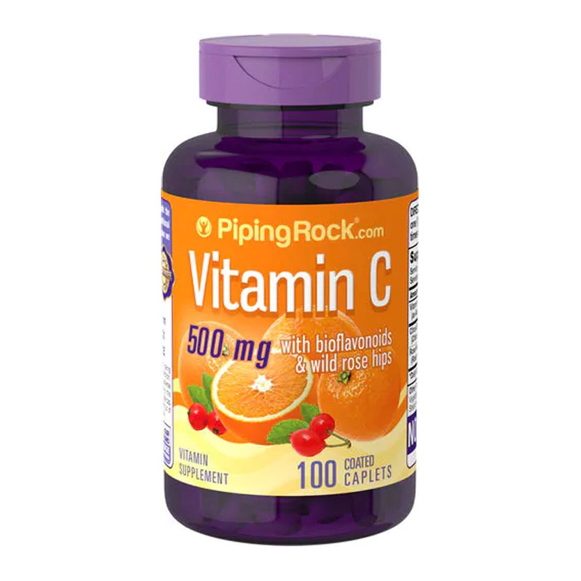 Piping Rock Vitamin C 500 Mg With Bioflavonoids Rose Hips 100 Coated Caplets Exp Aug 2023 Shopee Malaysia