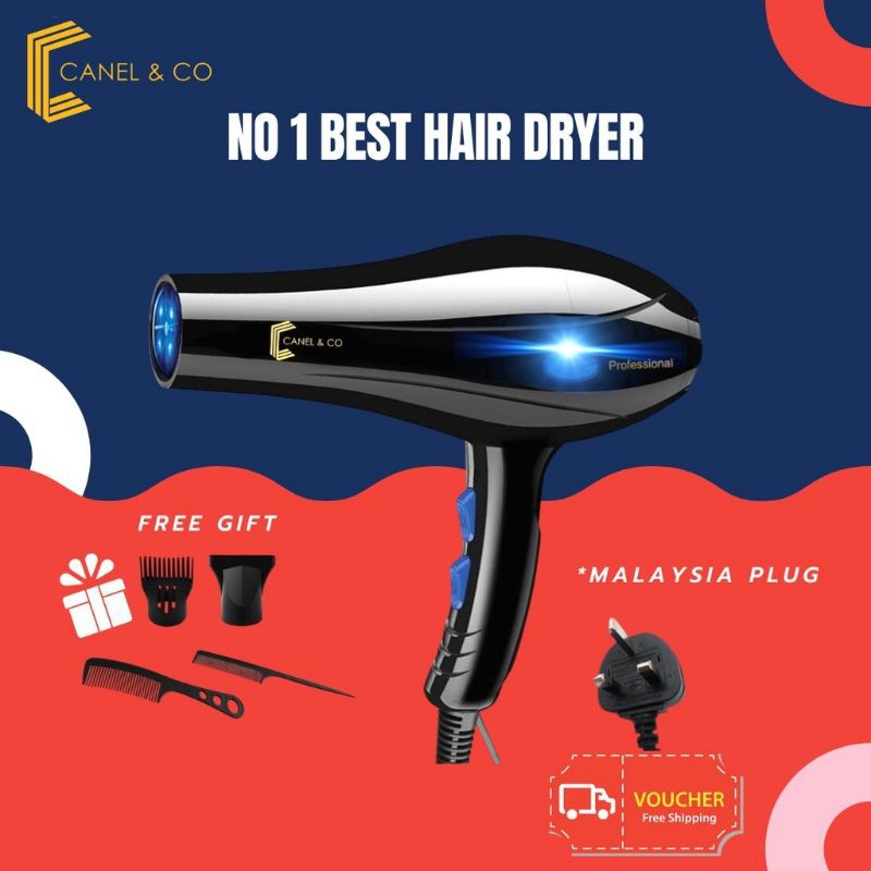 CANEL&CO [4in1] Professional Blue Ray Ionic Tech 2200 Hair Dryer Saloon 850W Strong Wind Pengering Rambut Hairdryer