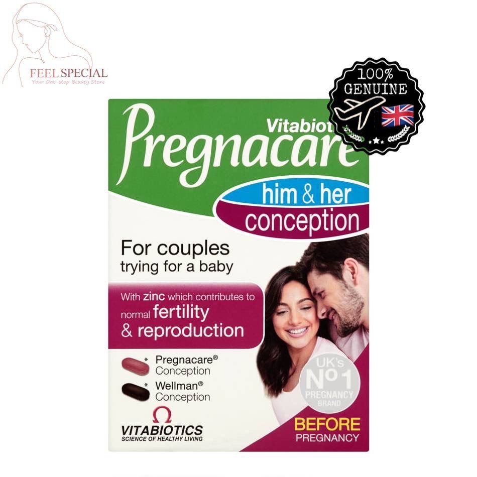 Uk Vitabiotics Pregnacare Him Her Conception 60 Tablets Male Female Men Women Trying Pregnant Shopee Malaysia