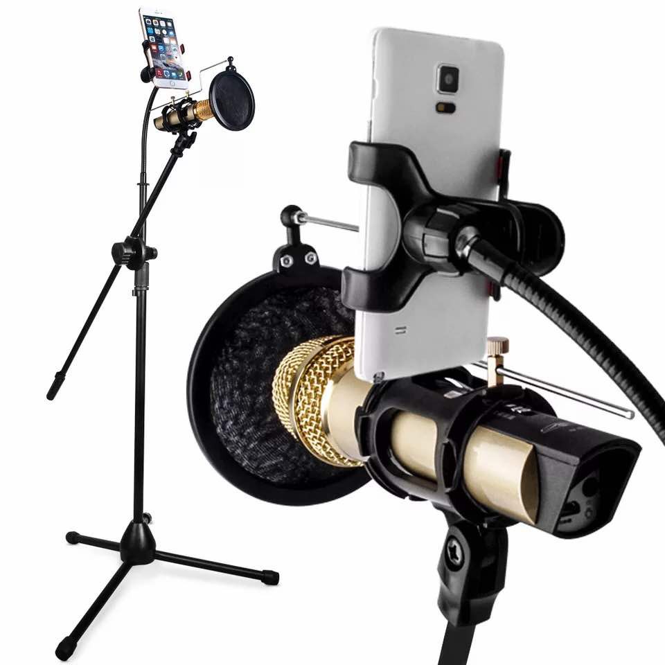 Studio Broadcasting Recording Microphone Kit Microphone Stand Shopee Malaysia