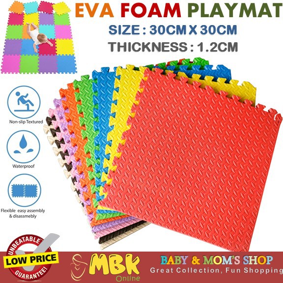 EVA Foam Baby Playmat 1PCS (30X30CM) 1.2cm Thick Puzzle Mat NonToxic EcoFriendly Shopee Malaysia