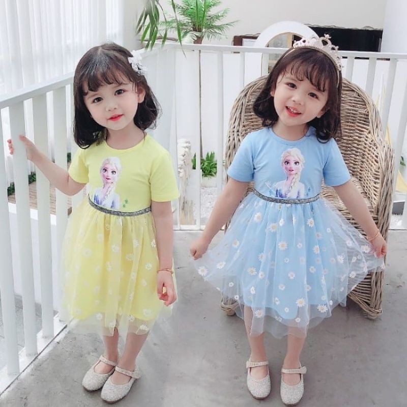 Frozen Elsa Kids Dress Gaun | Shopee Malaysia