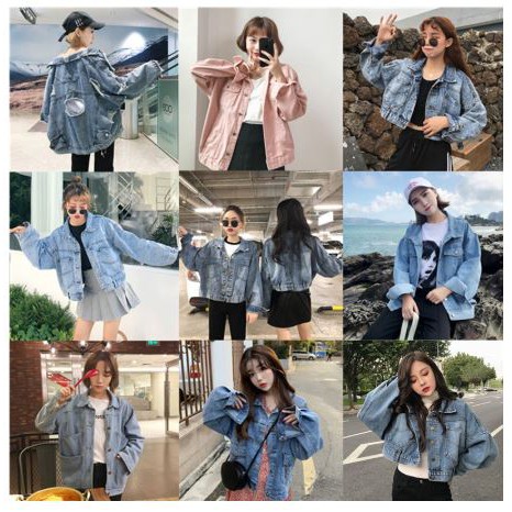 jaket jeans crop oversize