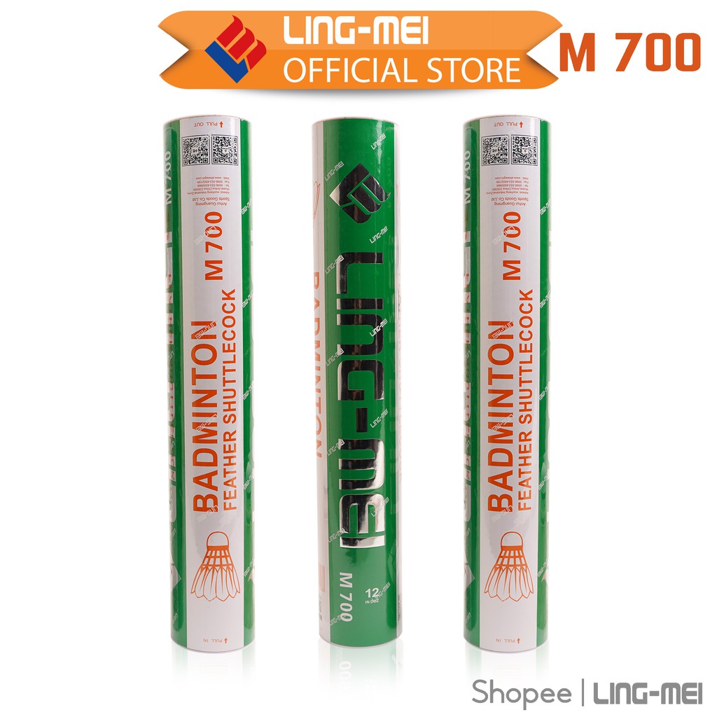LingMei Shuttlecock M700 Badminton Feather Shuttlecock (12 Pcs