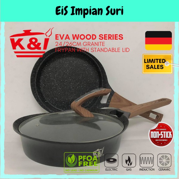 Ready Stock K I Germany 24 26cm Black Induction Non Stick Deep Fry Pan With Lid Periuk Non Stick K I Shopee Malaysia