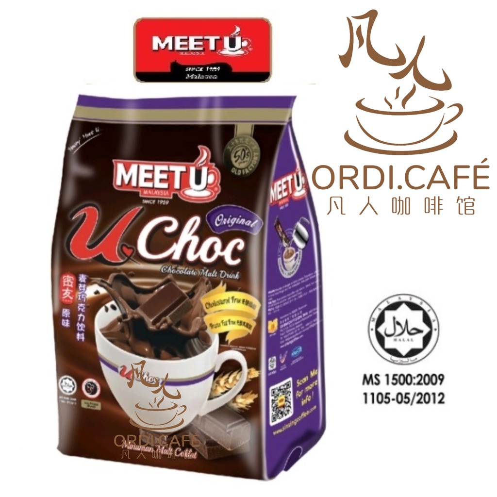 Meet U UChoc Chocolate Malt Drink Original Minuman Malt Coklat 密友原味麦芽巧克力饮料 (16's x 36g)
