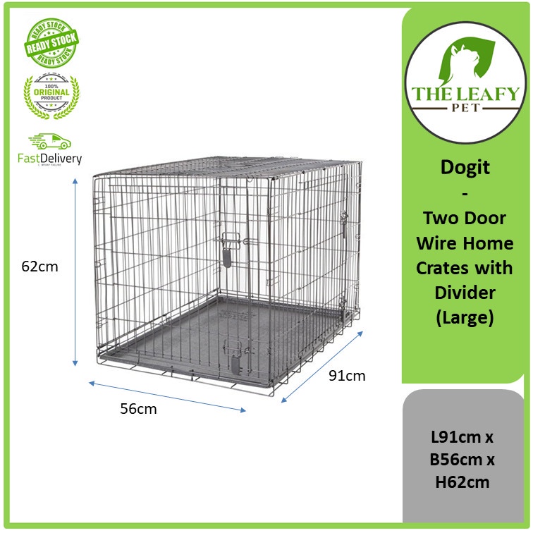 Dogit Two Door Wire Home Crates With Divider ( LARGE ) ( L 91cm x B