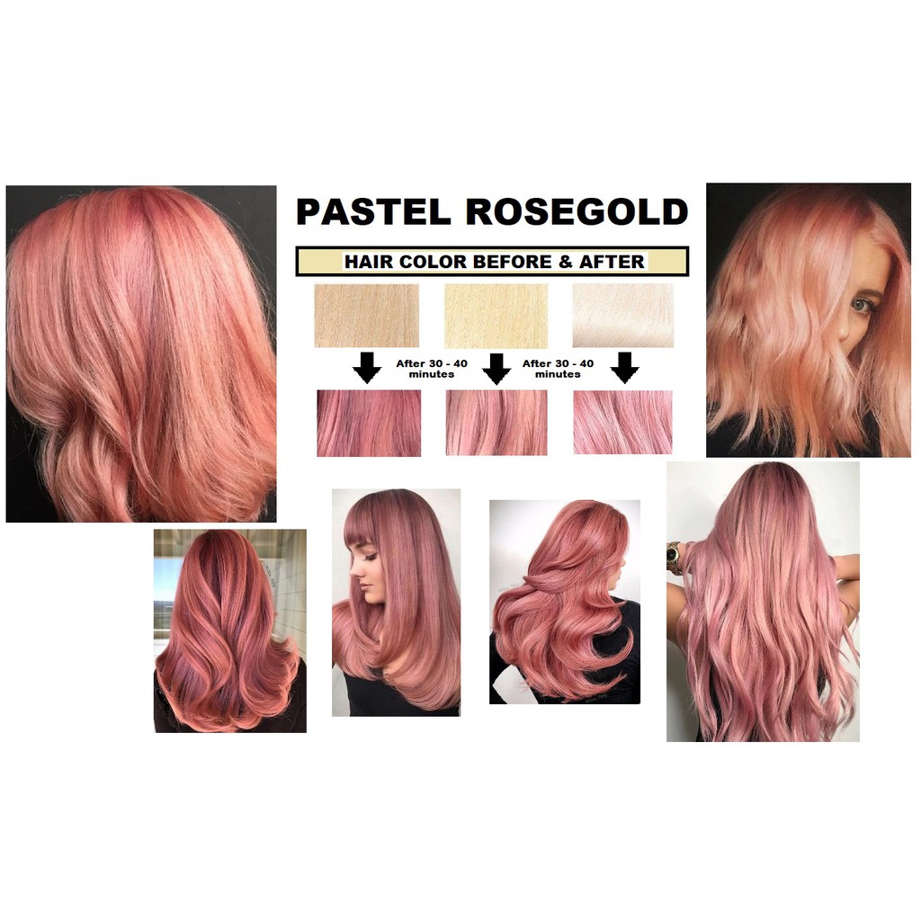 Pastel Rose Gold Hair Color (250ml) No need peroxide | Shopee Malaysia