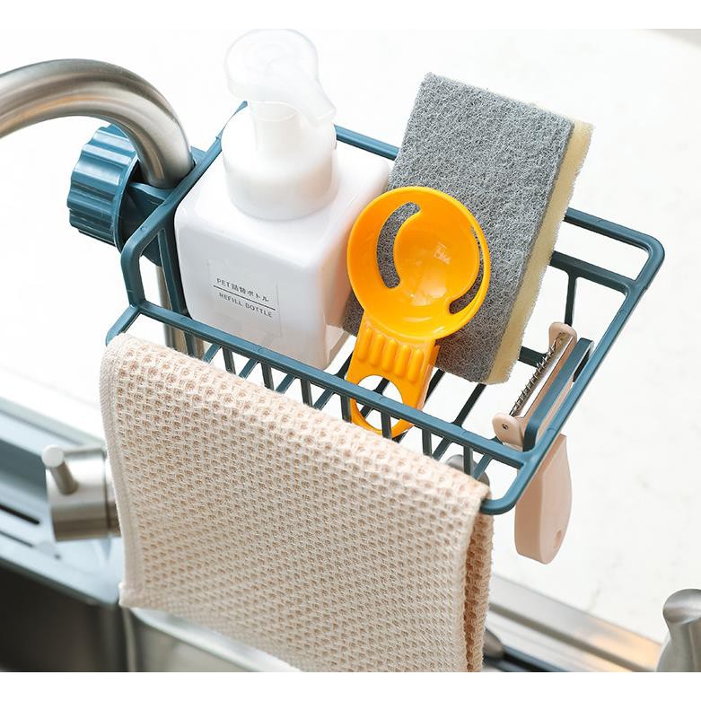 Kitchen Accessiores Sink Faucet Sponge Soap Cloth Rack Storage