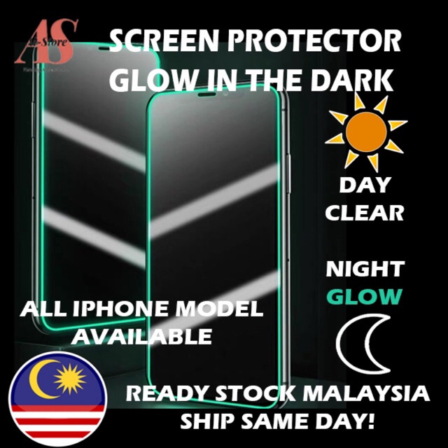 READY STOCK MALAYSIA LUMINOUS GLOW IN DARK SCREEN PROTECTOR FOR IPHONE