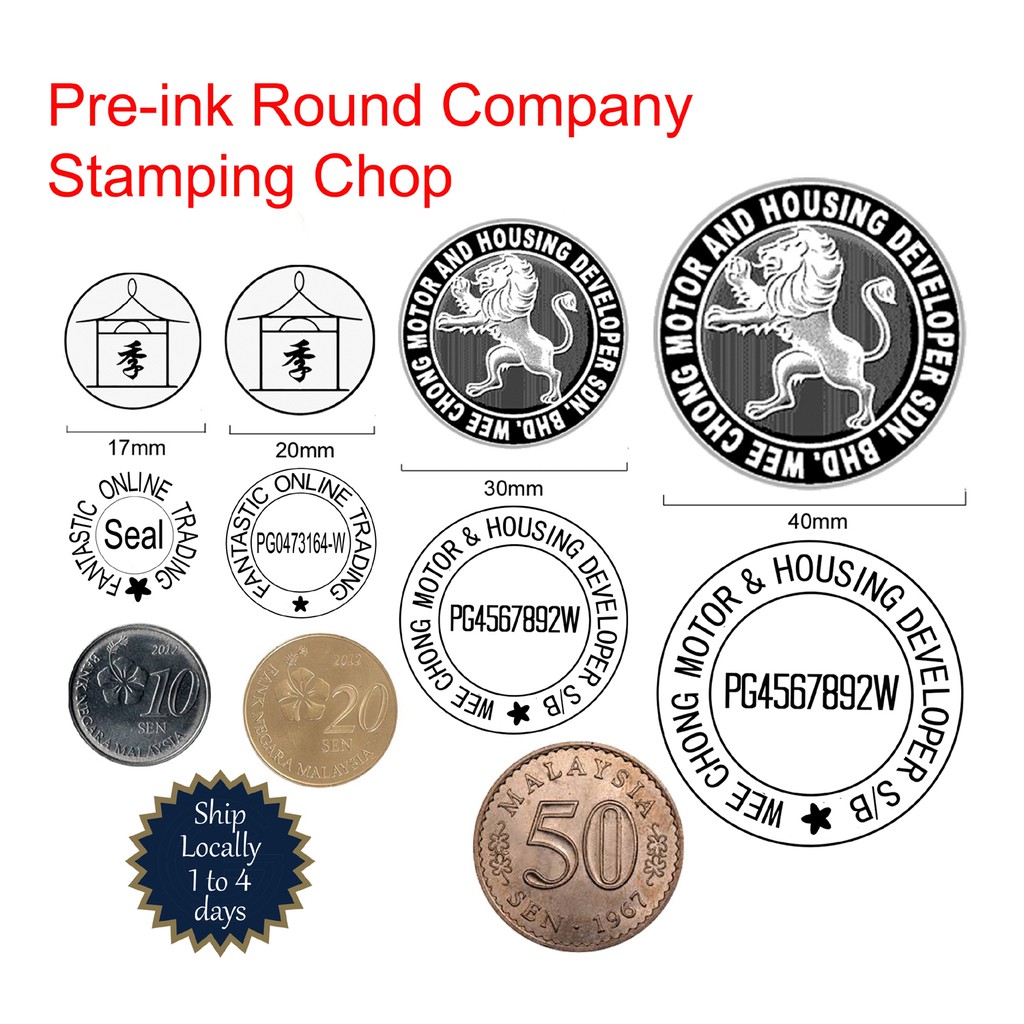 Rubber Stamp Ink Ready Round Chop) Shopee Malaysia