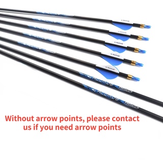 SHARROW 30 Inch Archery 24T Pure Carbon Arrow Shafts ID 6.2mm Spine 300 350 400 500 600 Carbon Shaft Tube for DIY Compound Recurve Bow Shooting Arrows 