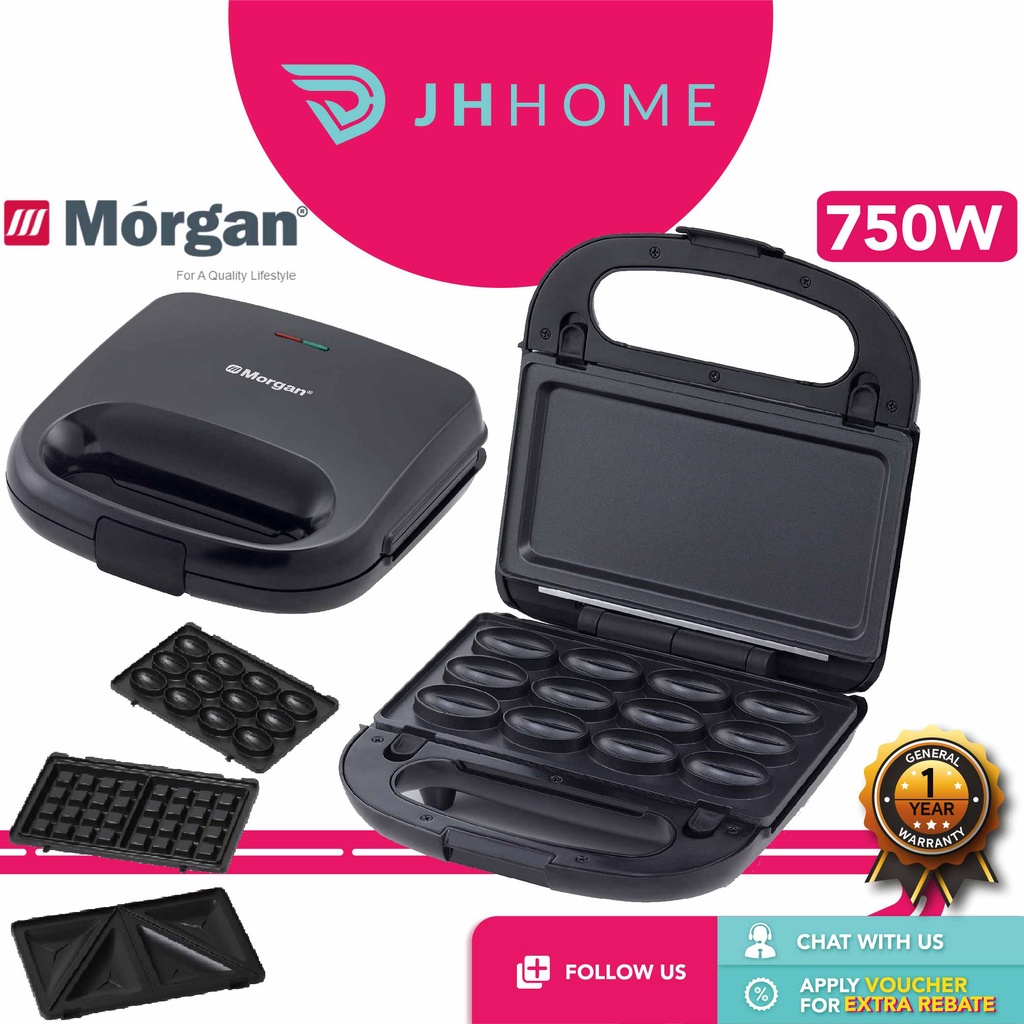 3 In 1 Detachable Sandwich Maker Interchangeable Set (750W) MDM