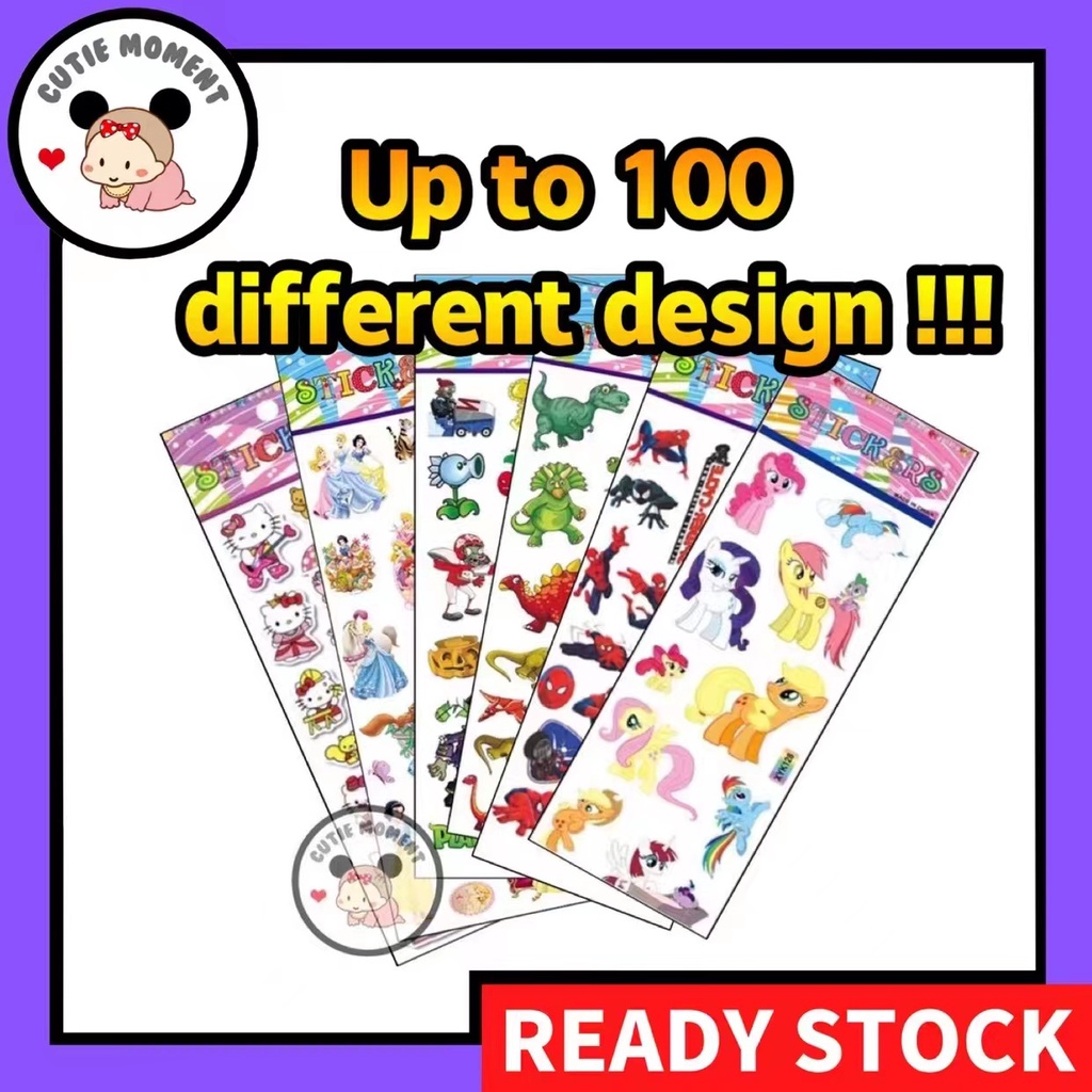 CUTIEMOMENT 3D Cartoon Sticker Cartoon Bubble Sticker for Kids Cute