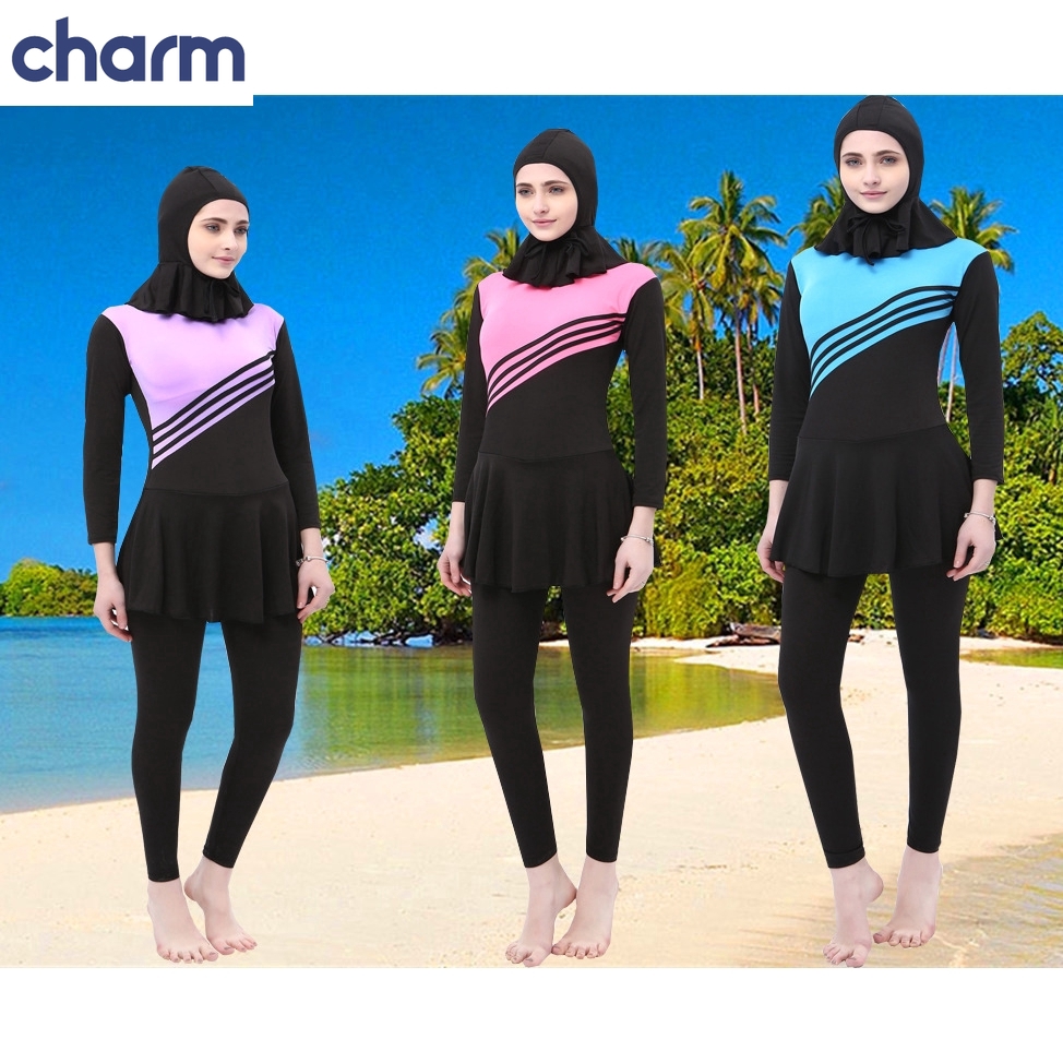  Baju  Renang Muslimah  Swimming  Suit Plus Size S 5XL 