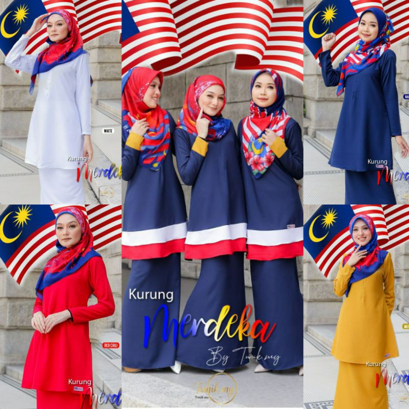 Baju Kurung Merdeka Blouse Merdeka 2021 Comocrepe Shopee Malaysia