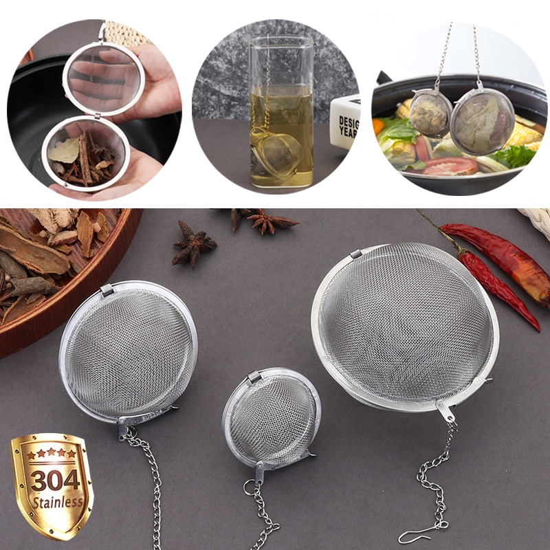 304 Stainless Steel Spice Tea Filter Seasoning Mesh Infuse Ball ...