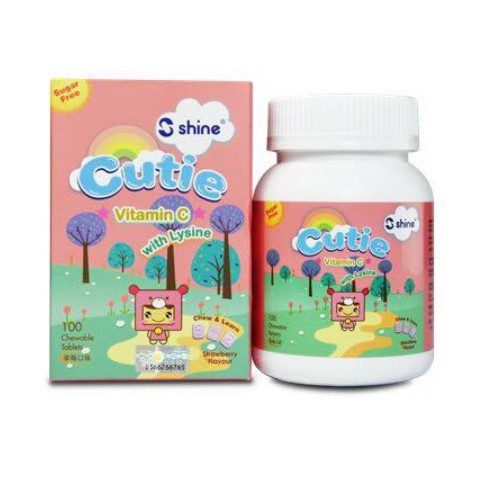 Shine Cutie Vitamin C With Lysine 100 Chewable Tablets Tambah Selera