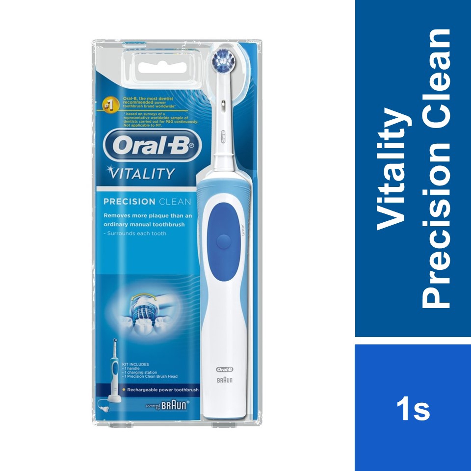 Oral-B Vitality Precision Clean Electric Toothbrush Powered By Braun 1s ...