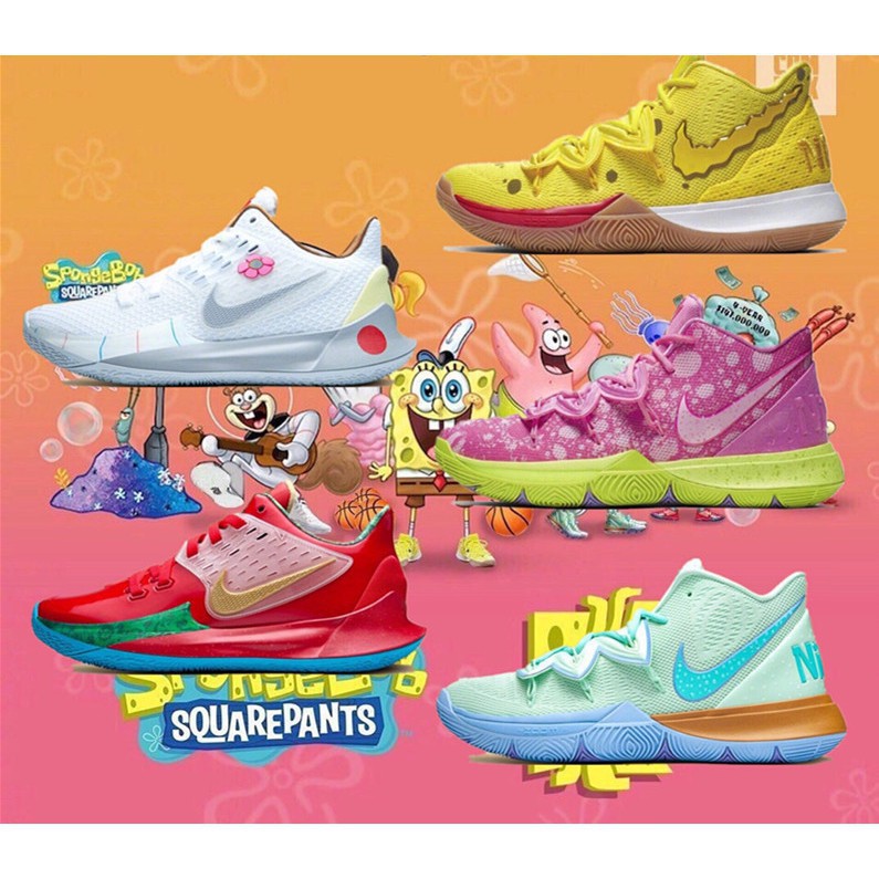 ✘【dehu】100% Original Nike Kyrie Irving 5 SpongeBob Patrick Star Basketball Shoes | Malaysia