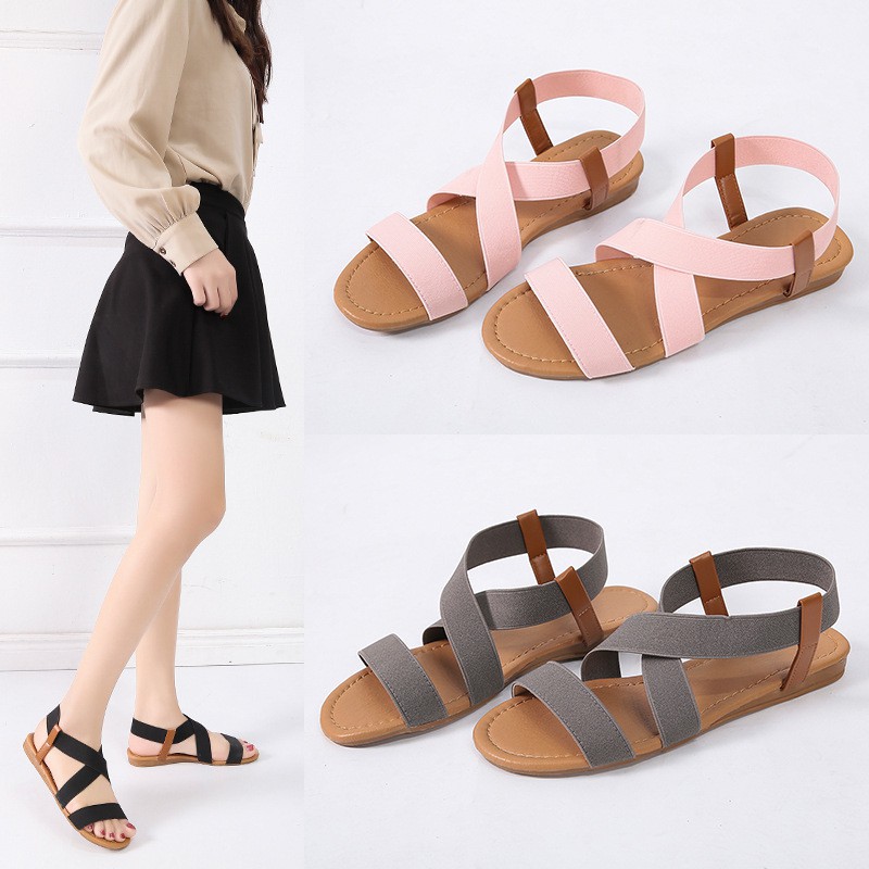Summer Sandals Women Aged Flat Fashion Sandals Comfortable Ladies