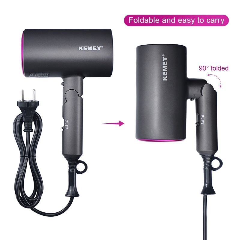 Kemei KM-8223 Professional Blow Dryer Negative Ion Smoother Hair Care Fast Drying Foldable Portable Hair Dryer