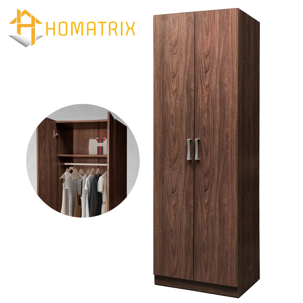 2 Door Wardrobe Wooden Small Wardrobe Single Room Bedroom Clothes Cabinet Simple Minimalist Nordic Modern Design 2326 Shopee Malaysia