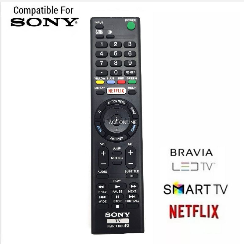 Sony Bravia LED Smart TV OEM Replacement For Remote Control RMTTX100U