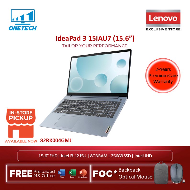 Lenovo IdeaPad 3 15IAU7 82RK004EMJ / 82RK004FMJ / 82RK004GMJ | Shopee ...